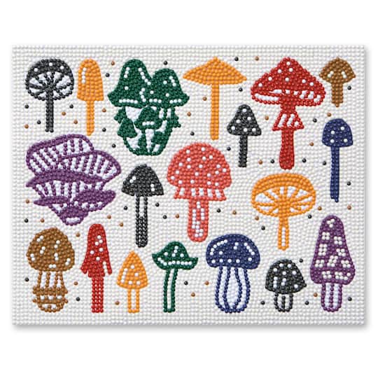 slide 1 of 5, Mushrooms Diamond Art Kit By Make Market, 8 in x 10 in