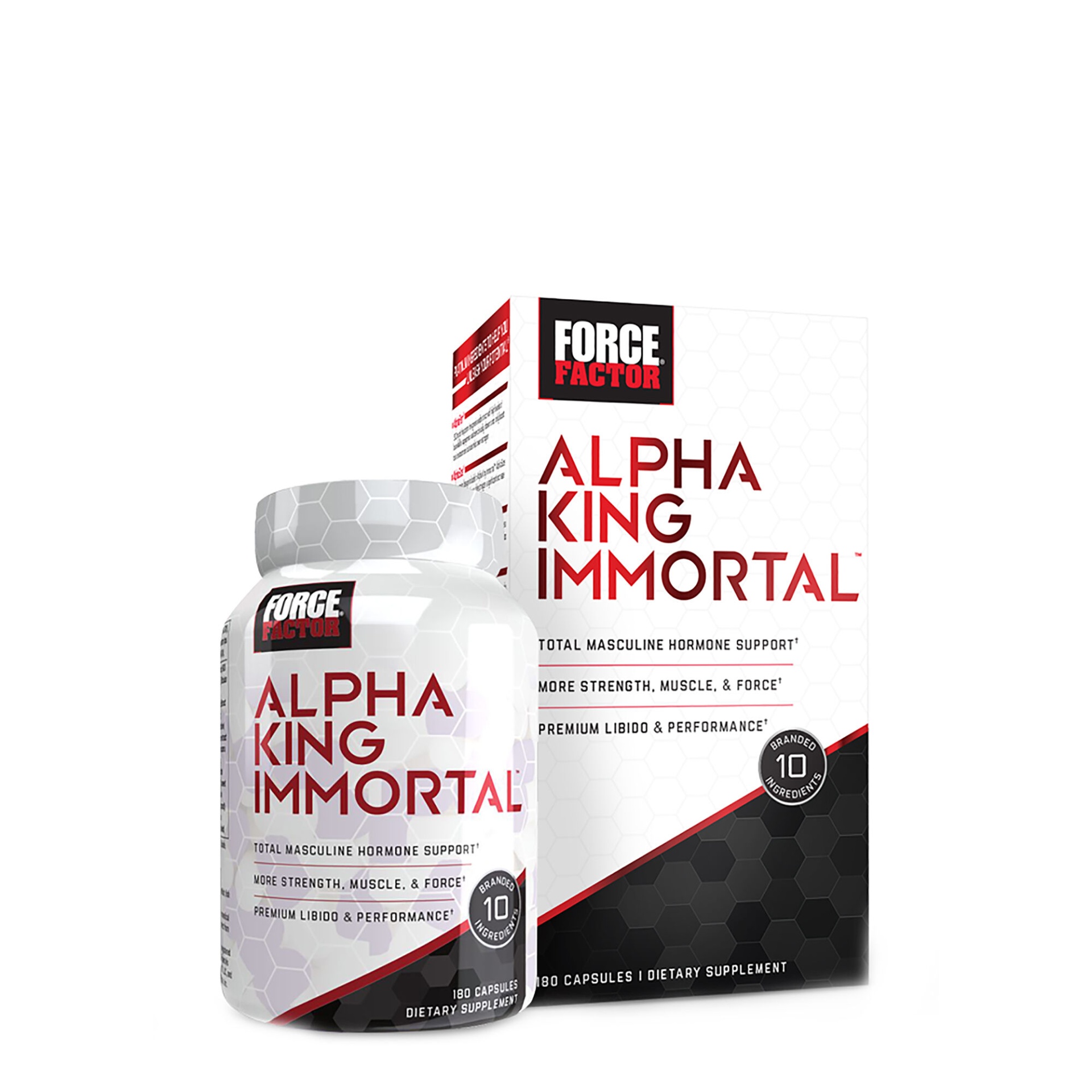 slide 1 of 1, Force Factor Alpha King Immortal, 180 ct