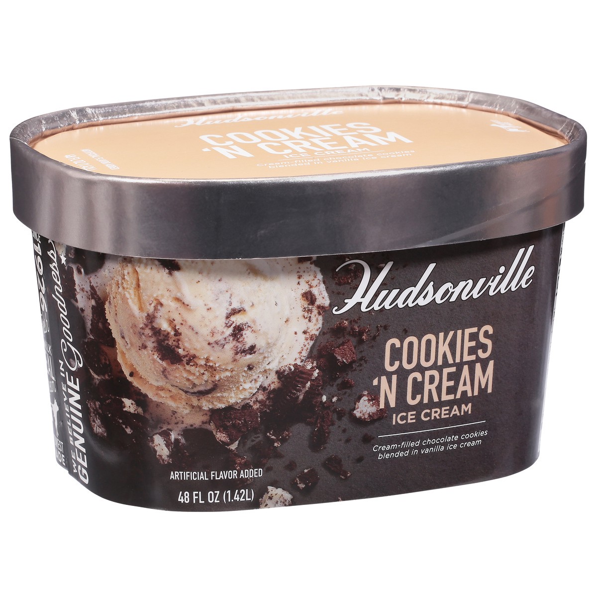 slide 9 of 9, Hudsonville Cookies'' N Cream Ice Cream 48 fl oz, 48 fl oz