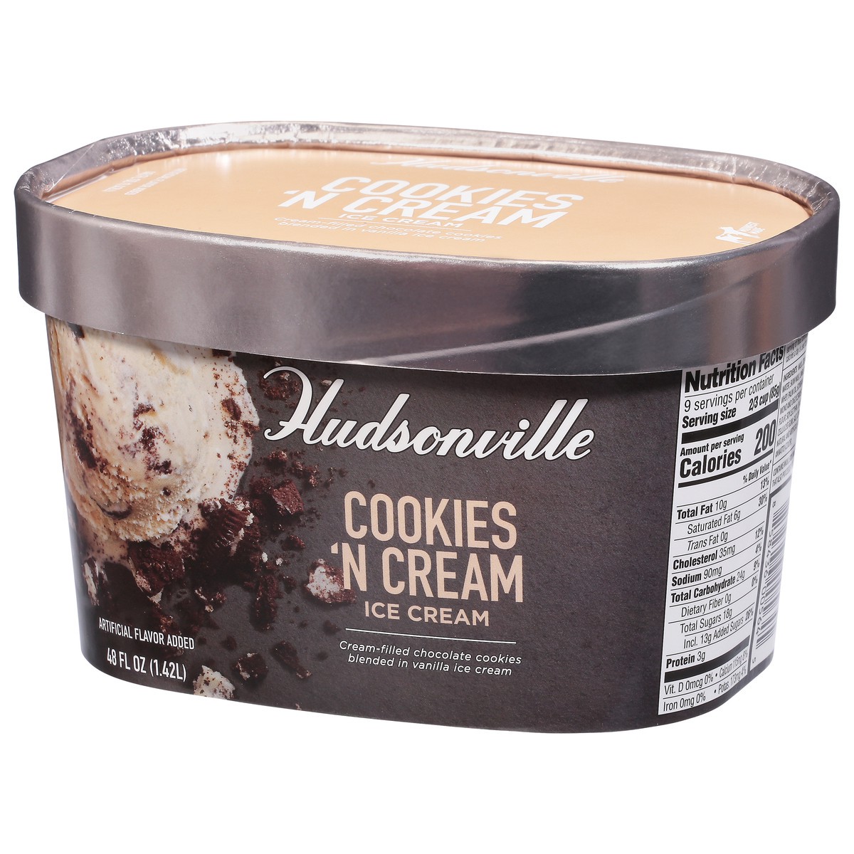 slide 6 of 9, Hudsonville Cookies'' N Cream Ice Cream 48 fl oz, 48 fl oz