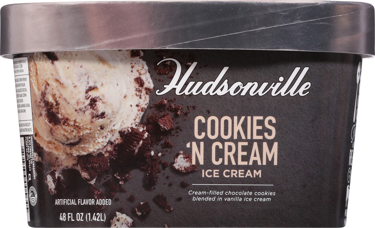 slide 4 of 9, Hudsonville Cookies'' N Cream Ice Cream 48 fl oz, 48 fl oz