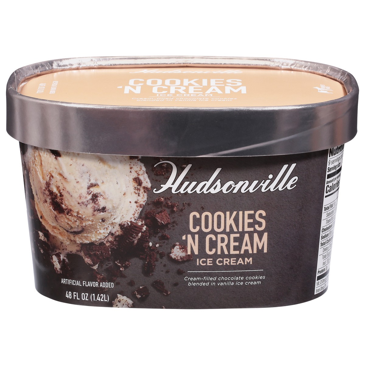 slide 1 of 9, Hudsonville Cookies'' N Cream Ice Cream 48 fl oz, 48 fl oz