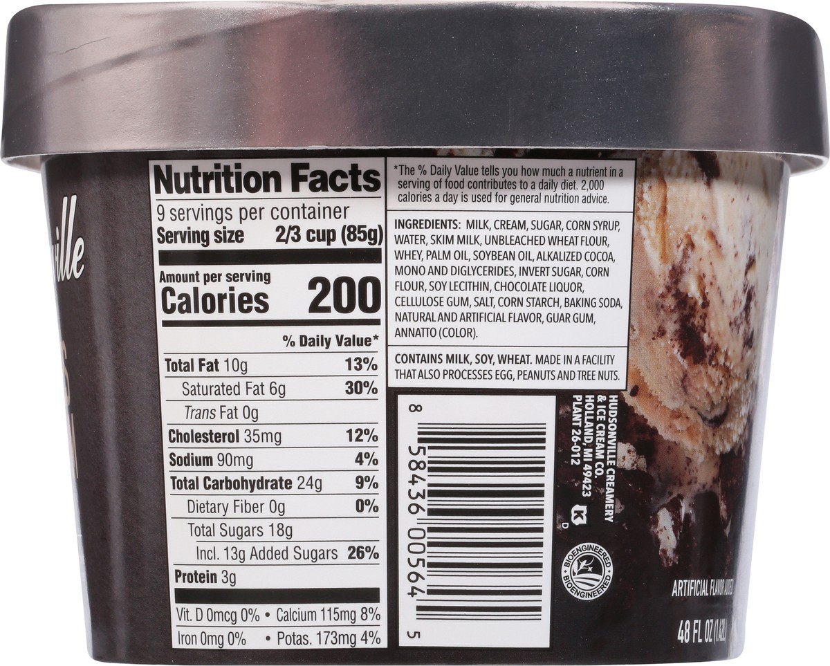 slide 8 of 9, Hudsonville Cookies'' N Cream Ice Cream 48 fl oz, 48 fl oz