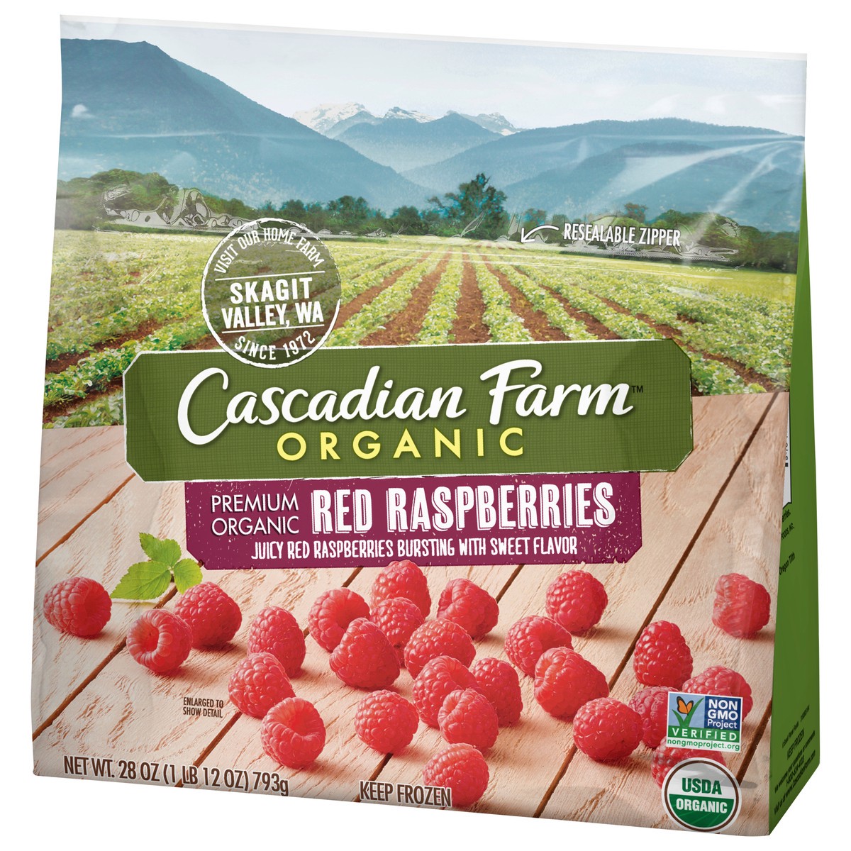 slide 8 of 11, Cascadian Farm Premium Organic Red Raspberries 28 oz, 28 oz