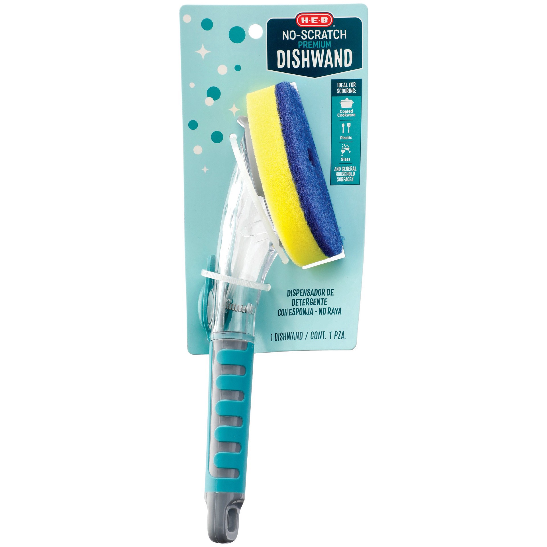 slide 1 of 1, H-E-B No-Scratch Premium Dishwand, 1 ct