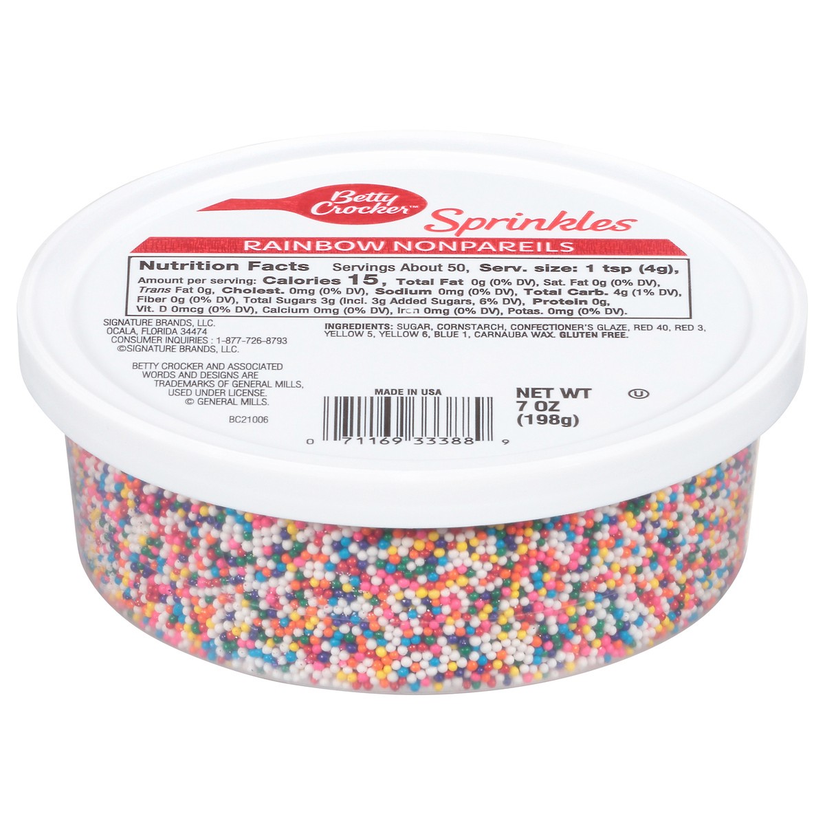 slide 1 of 12, Betty Crocker Rainbow Nonpareils Sprinkles 7 oz, 7 oz