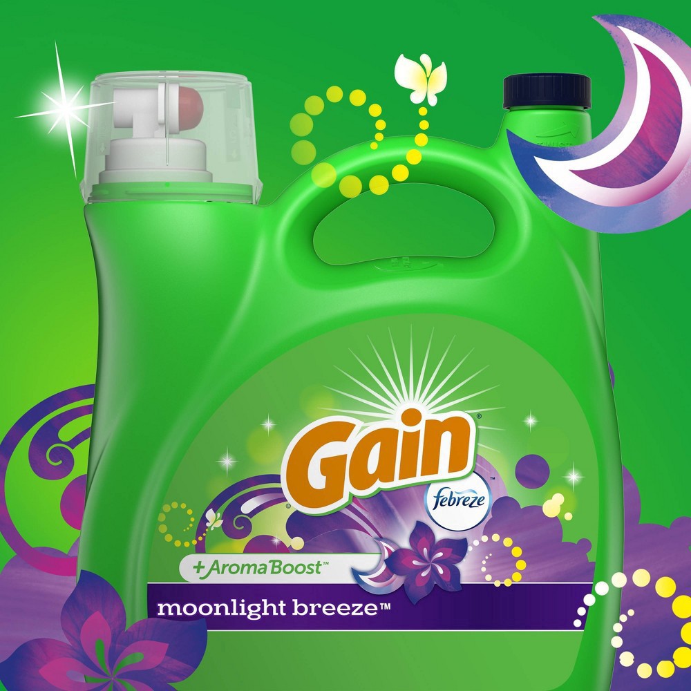 slide 10 of 15, Gain Plus Aroma Boost Moonlight Breeze HE Liquid Laundry Detergent 107 Loads, 165 oz