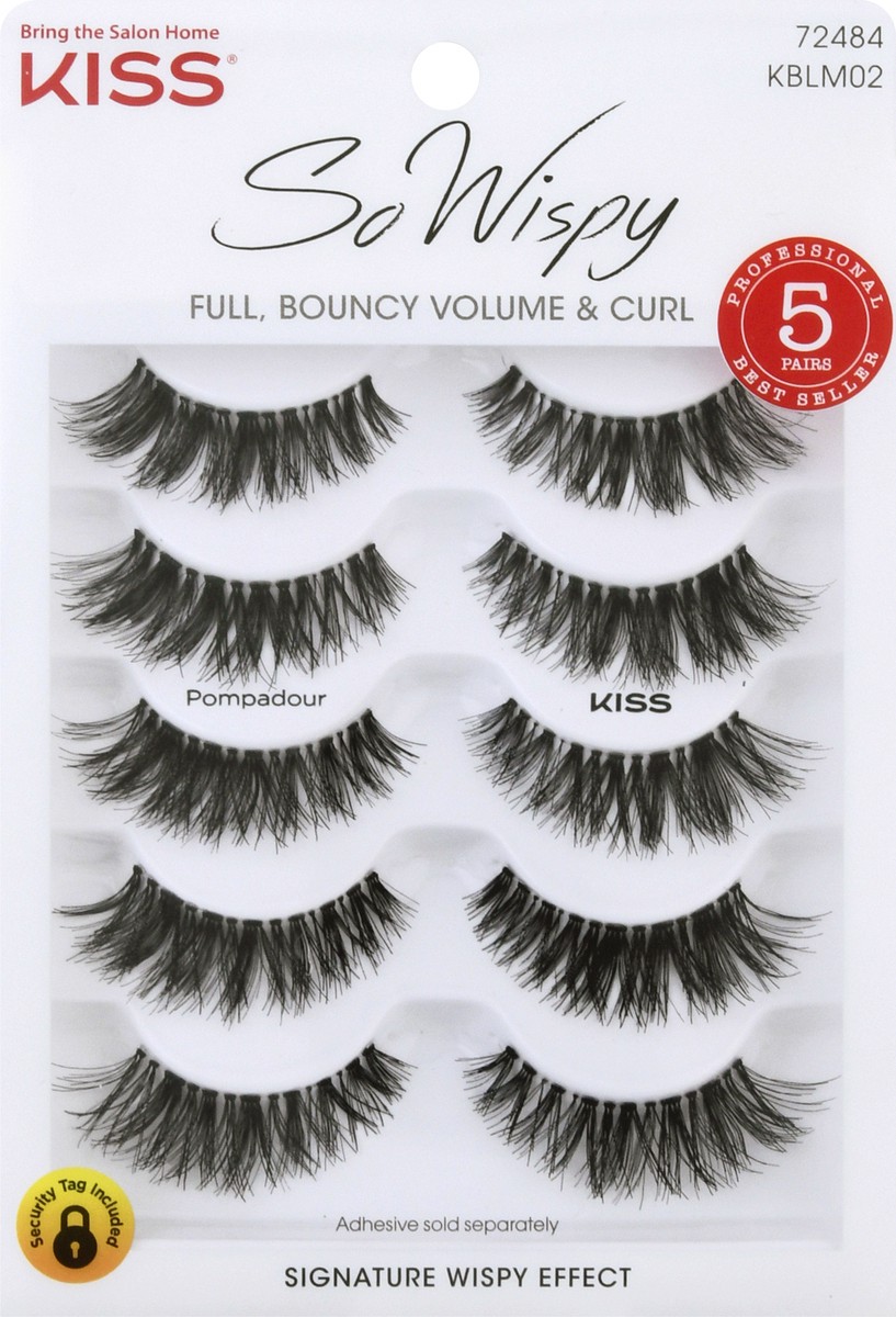 slide 1 of 5, Kiss So Wispy Pompadour Lashes 1 ea, 4 ct