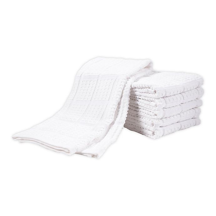 slide 1 of 1, SALT All-Purpose Waffle Weave Kitchen Towels - White, 6 ct