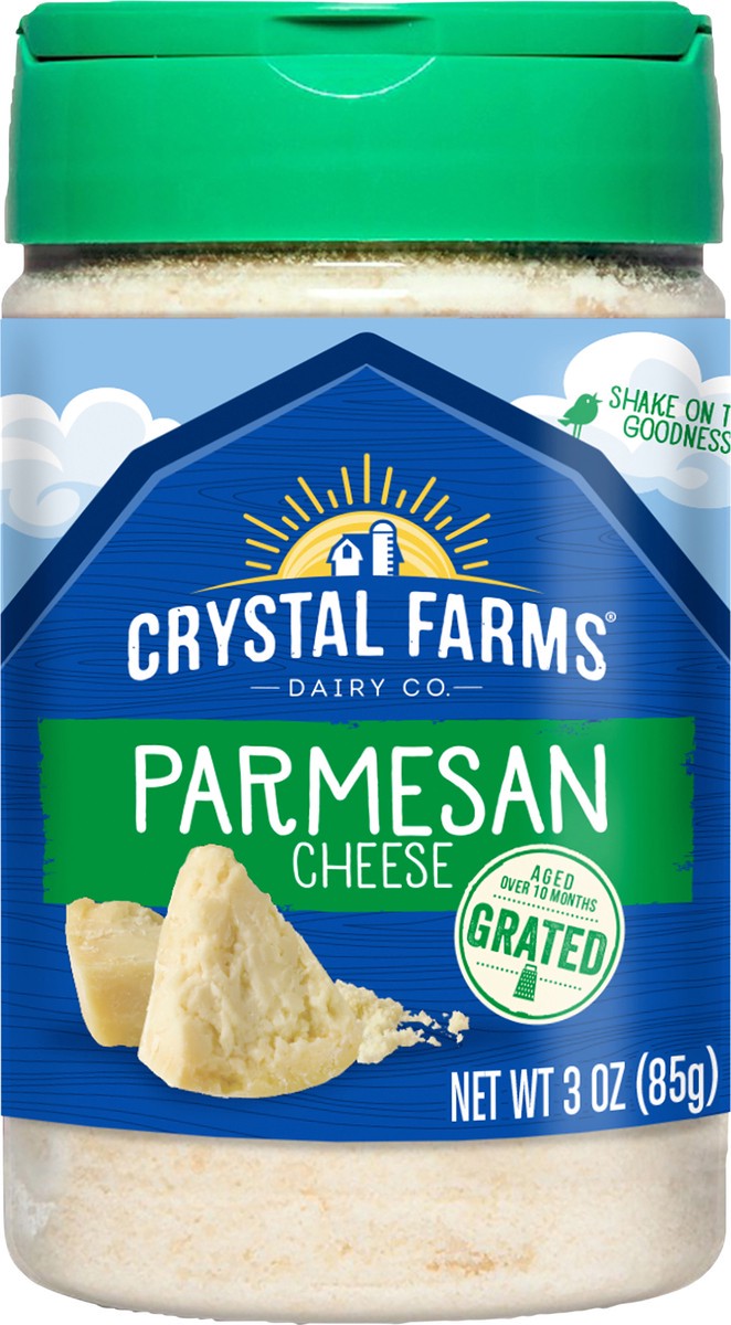 slide 7 of 7, Crystal Farms Grated Cheese, Parmesan, 3 oz