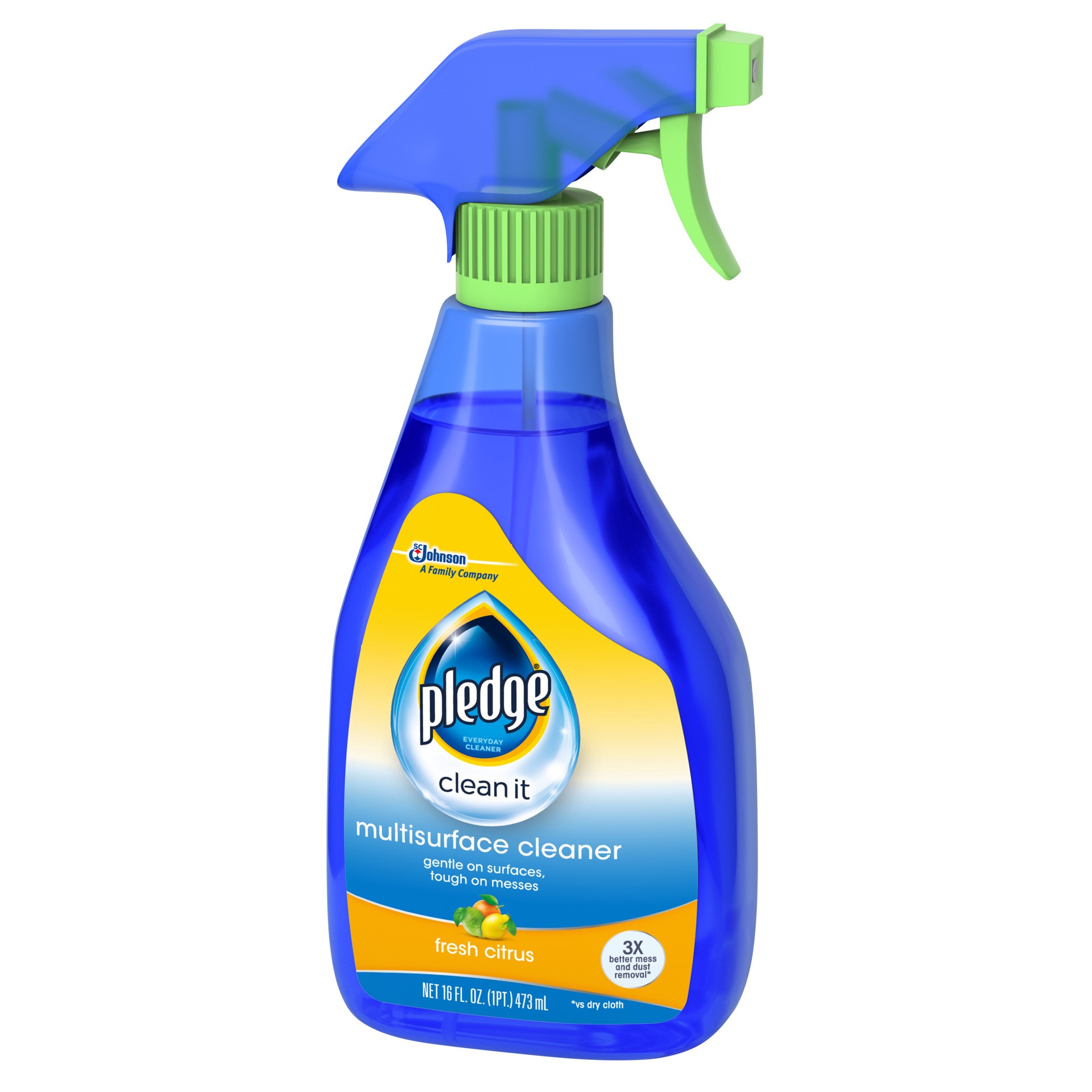 slide 4 of 5, Pledge Multisurface Cleaner Trigger Spray, Fresh Citrus - Electronic, Stainless Steel & Glass Cleaner (1 Trigger Spray), 16 oz, 16 fl oz