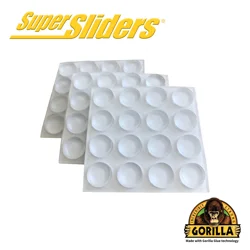 Super Sliders with Gorilla Glue 1/2" Clear Round Bumpers - 48 Pack