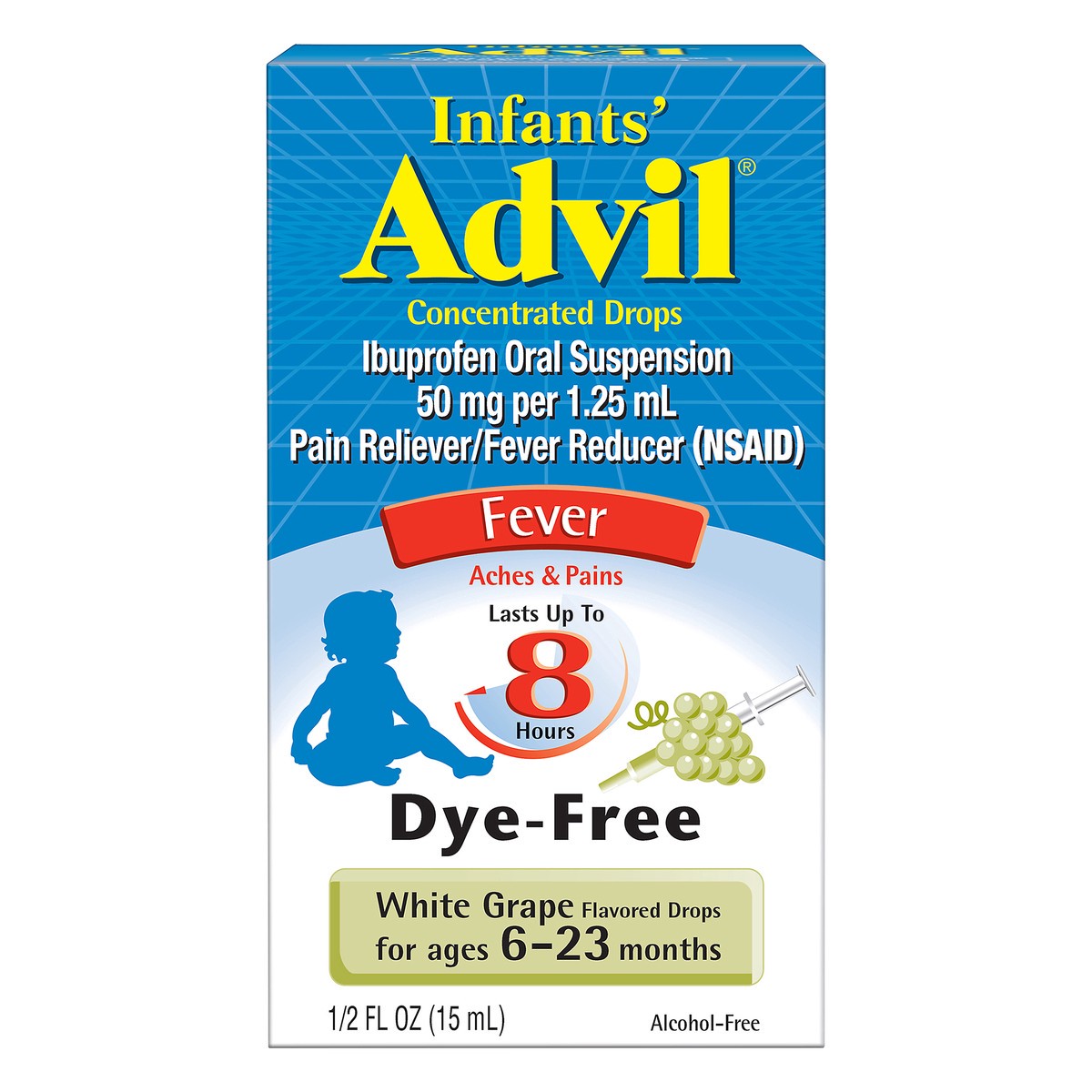 slide 4 of 10, Advil Infants' Concentrated Drops Fever White Grape Ibuprofen 0.5 oz, 0.5 fl o