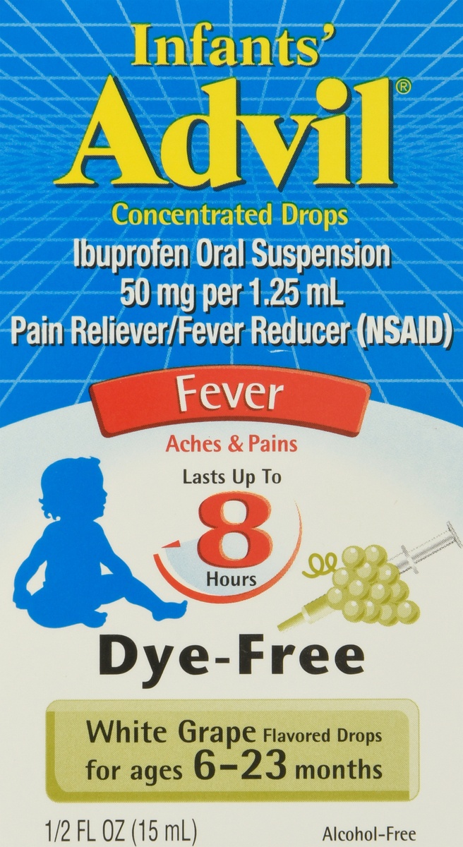 slide 8 of 10, Advil Concentrated Drops Infants White Grape Ibuprofen Oral Suspensionoz, 0.5 fl oz