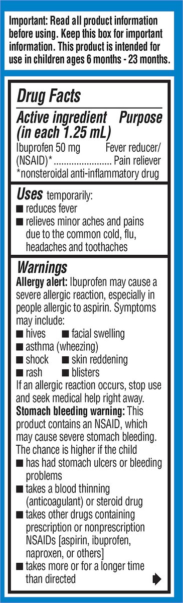 slide 3 of 10, Advil Infants' Concentrated Drops Fever White Grape Ibuprofen 0.5 oz, 0.5 fl o