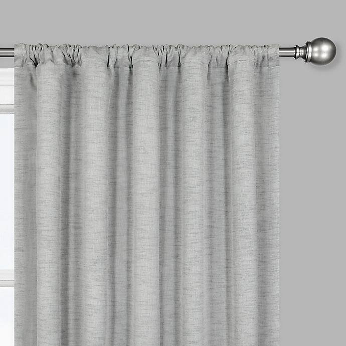 slide 4 of 5, Brookstone Zoey Solid Rod Pocket 100% Blackout Window Curtain Panel - Grey, 84 in