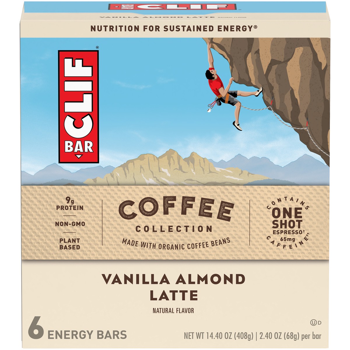 slide 1 of 9, CLIF Bar Coffee Collection Vanilla Almond Latte Energy Bars 6 ct Bars, 6 ct; 2.4 oz