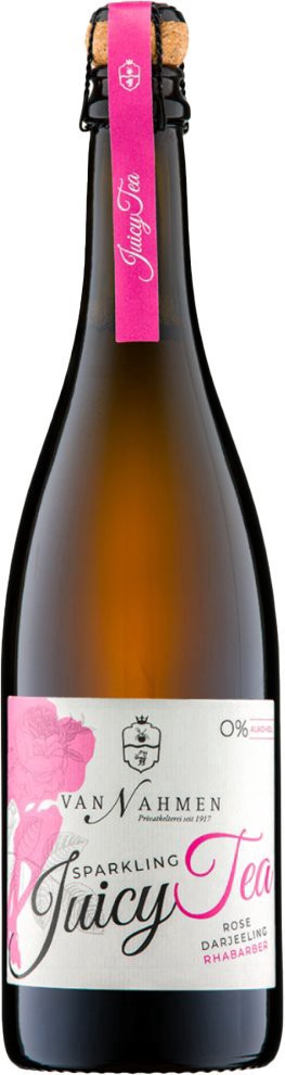 slide 1 of 1, Van Nahmen Sparkling Juicy Tea Rose Darjeeling & Rhubarb, 750 ml
