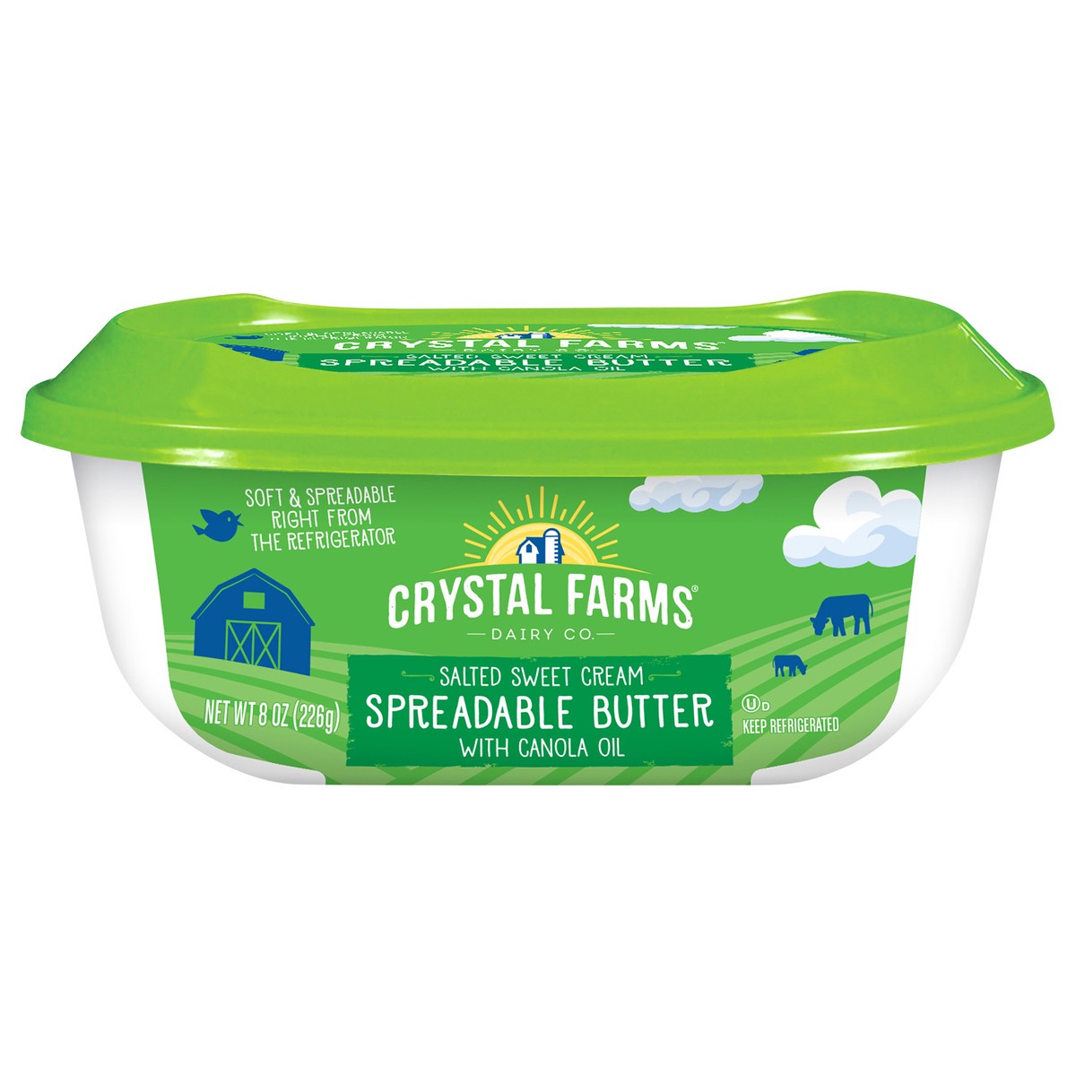 slide 1 of 1, Crystal Farms Spreadable Butter, 8 oz