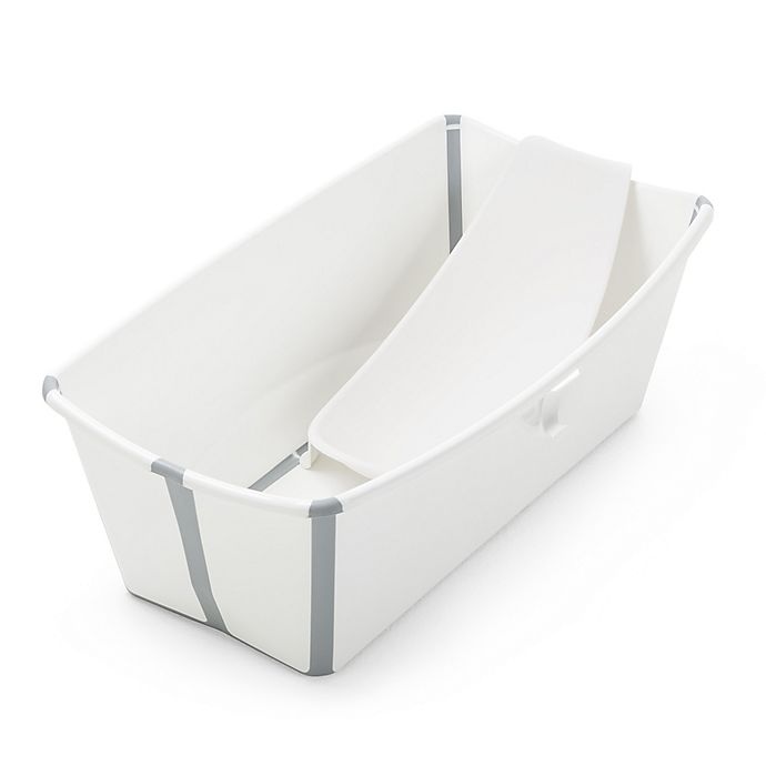 slide 1 of 5, Stokke Flexi Bath Tub and Newborn Support Set - White/Grey, 1 ct