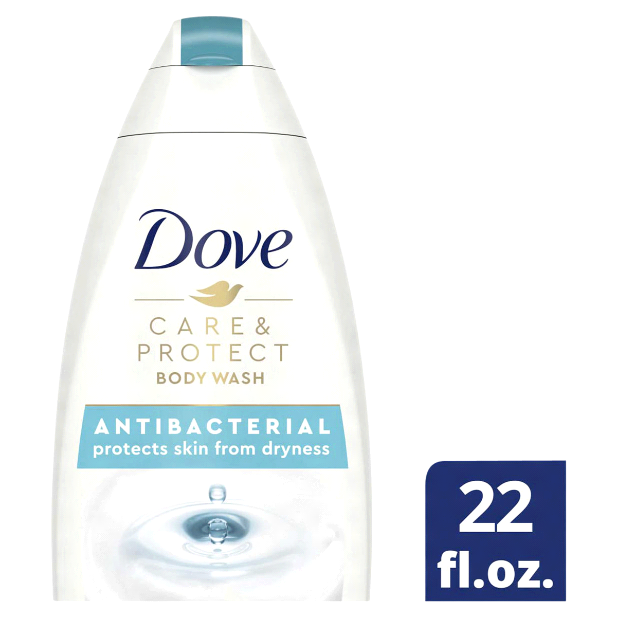 slide 1 of 1, Dove Care & Protect Body Wash Antibacterial, 22 oz, 22 oz