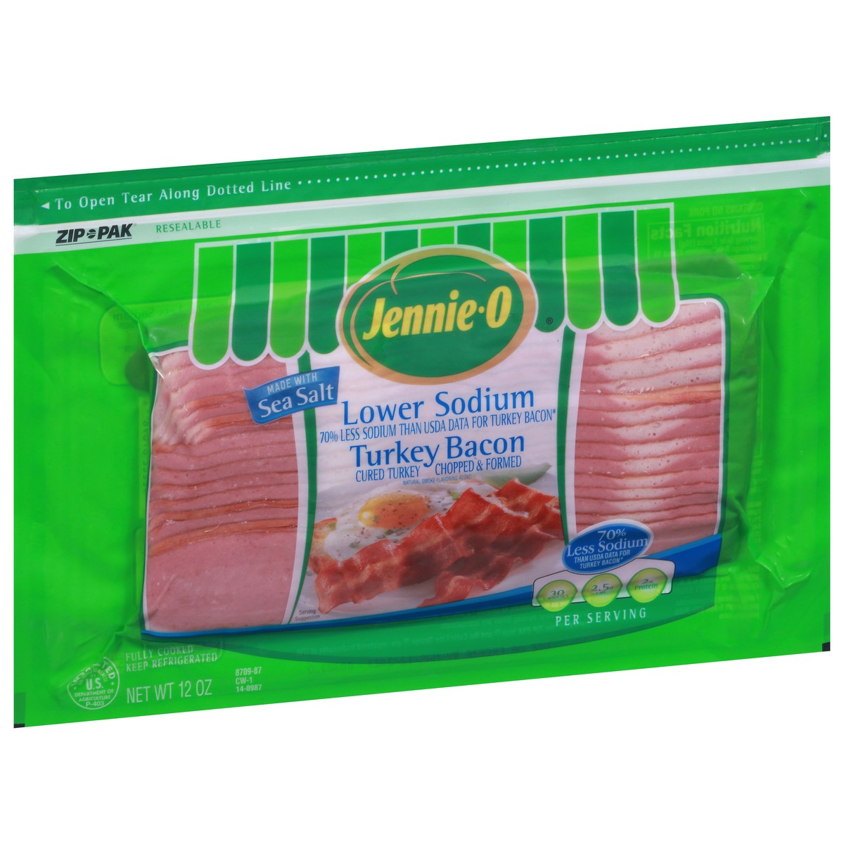 slide 8 of 9, Jennie-O Lower Sodium Turkey Bacon 12 oz, 12 oz