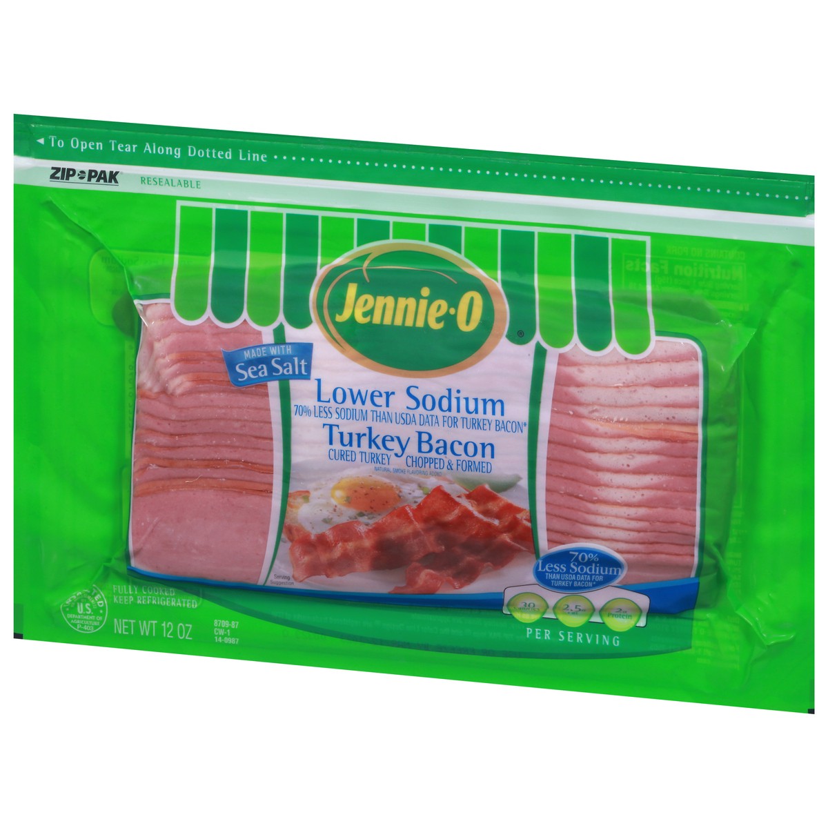 slide 3 of 9, Jennie-O Lower Sodium Turkey Bacon 12 oz, 12 oz