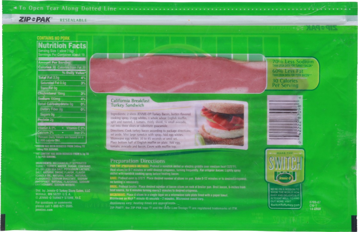 slide 5 of 9, Jennie-O Lower Sodium Turkey Bacon 12 oz, 12 oz