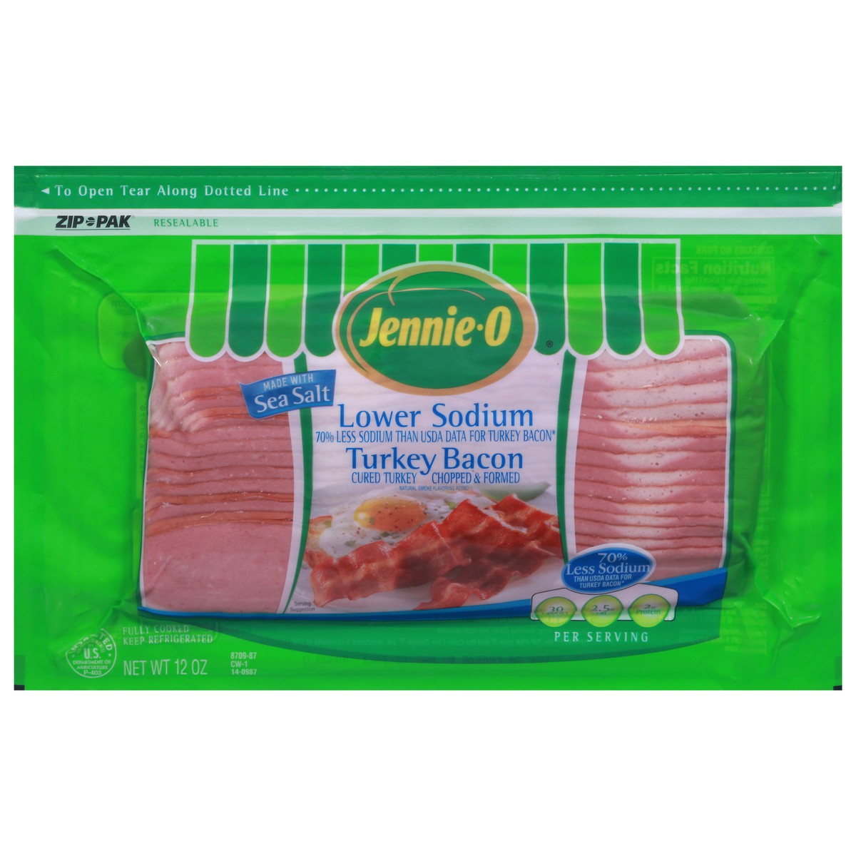 slide 1 of 9, Jennie-O Lower Sodium Turkey Bacon 12 oz, 12 oz