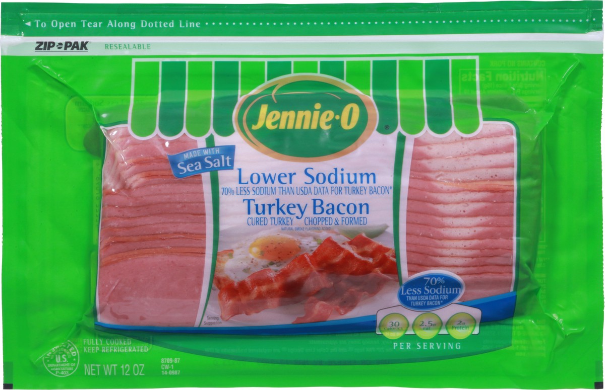slide 6 of 9, Jennie-O Lower Sodium Turkey Bacon 12 oz, 12 oz