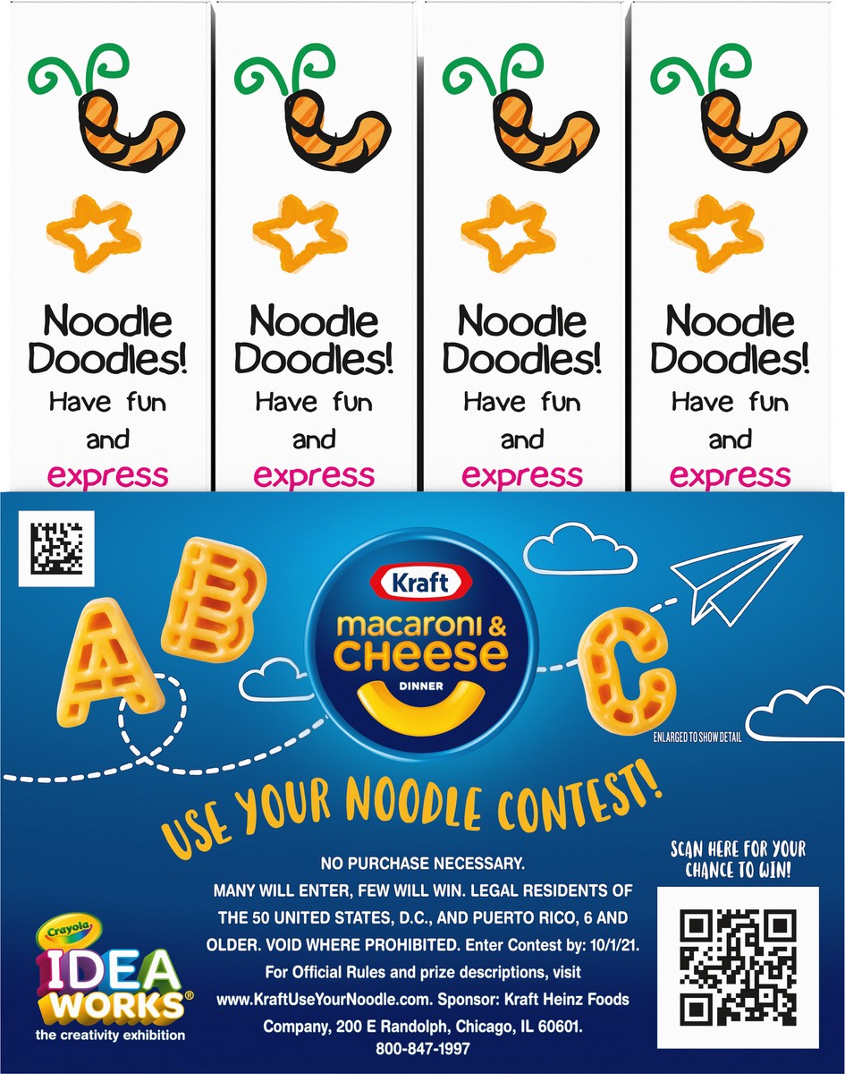 slide 4 of 9, Kraft Macaroni & Cheese Dinner with ABC Pasta Shapes & Crayola Coloring Boxes, 4 ct Pack, 5.5 oz Boxes, 4 ct