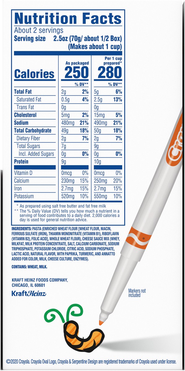 slide 2 of 9, Kraft Macaroni & Cheese Dinner with ABC Pasta Shapes & Crayola Coloring Boxes, 4 ct Pack, 5.5 oz Boxes, 4 ct