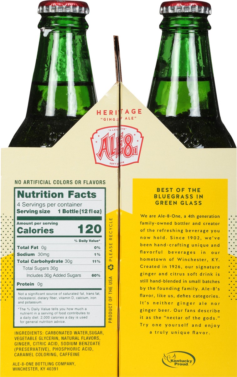 slide 10 of 13, Ale81 Heritage Ginger Ale Soft Drink 4 - 12 fl oz Bottles, 4 ct; 12 fl oz