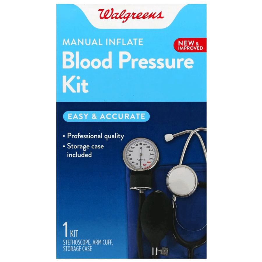 slide 1 of 2, Walgreens Manual Inflatable Blood Pressure Kit, 1 ct