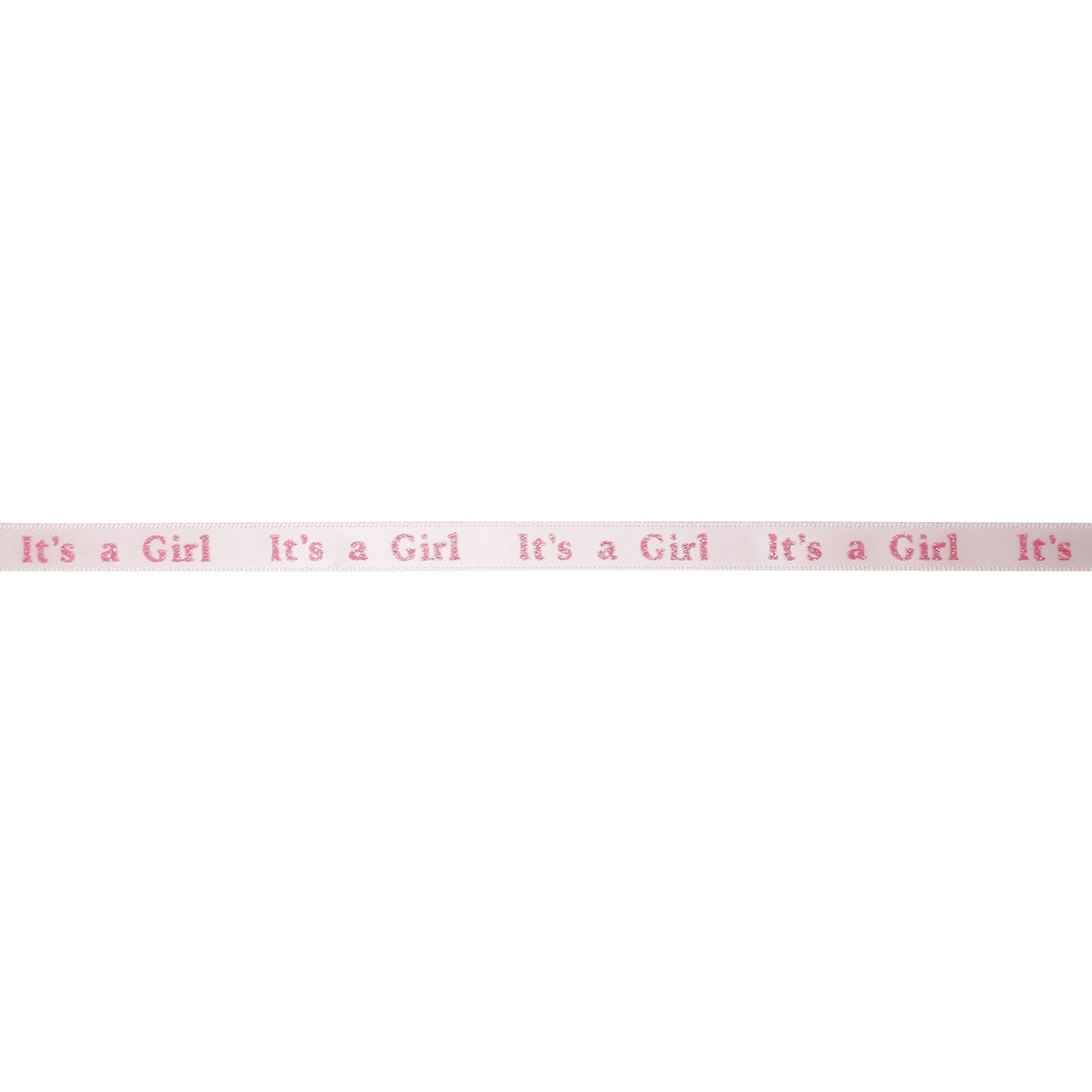 slide 4 of 4, 3/8" X 7yd. Satin It's A Girl Ribbon By Celebrate It, 3/8 in x 7 yd