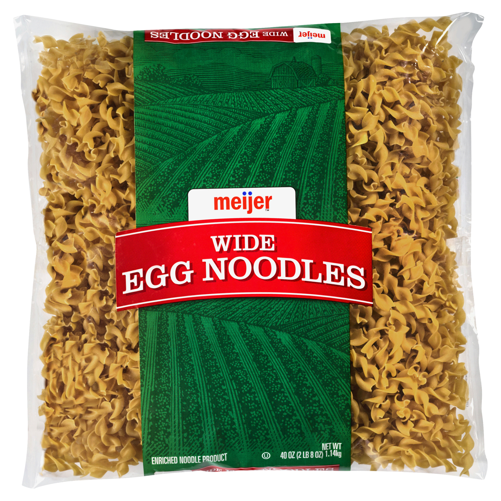 slide 1 of 2, Meijer Wide Egg Noodles, 40 oz