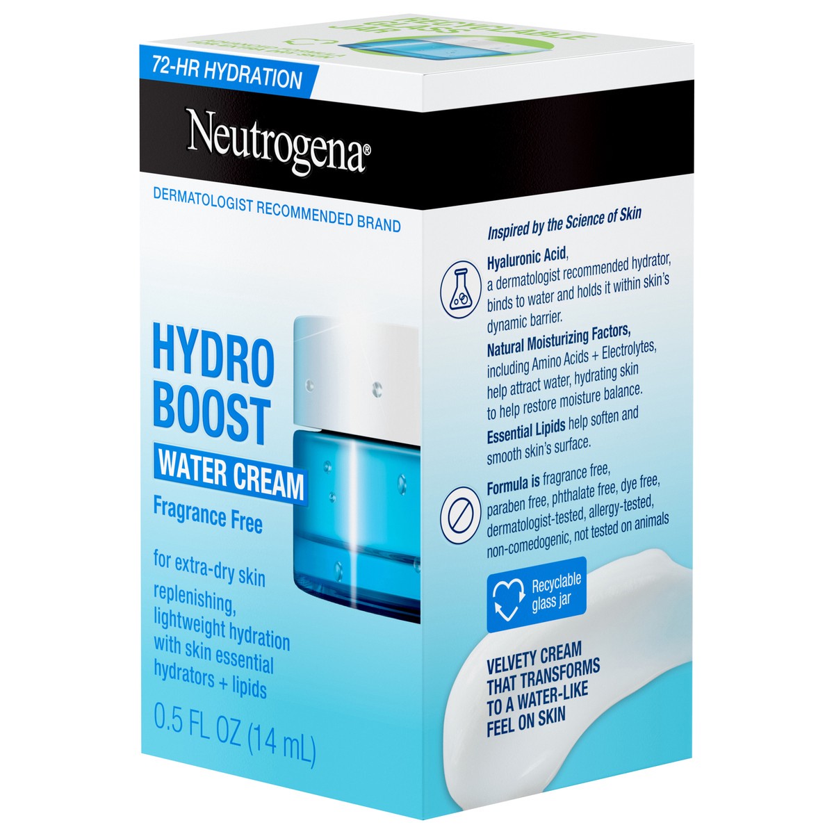 slide 2 of 12, Neutrogena Hydro Boost Water Cream, Fragrance Free, 0.5 fl oz