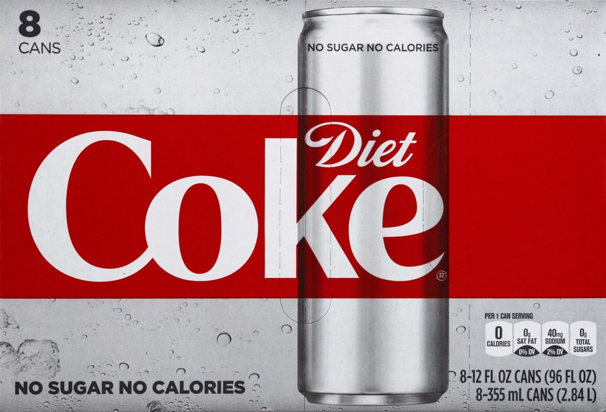 slide 3 of 6, Diet Coke Soda Soft Drink- 96 fl oz, 96 fl oz