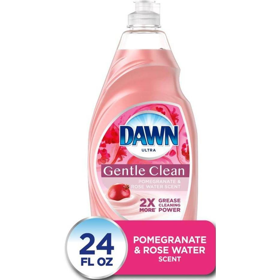 slide 1 of 4, Dawn Gentle Clean Pomegranate & Rose Water Scent Dishwashing Liquid, 24 oz