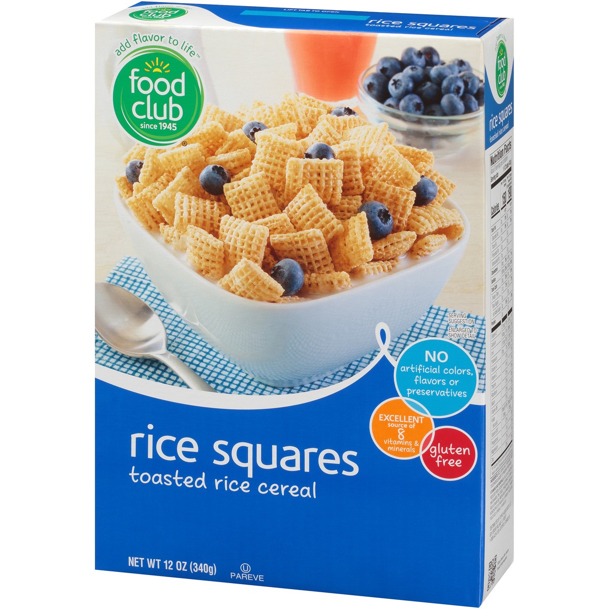 slide 3 of 9, Food Club Rice Squares Toasted Rice Cereal, 12 oz