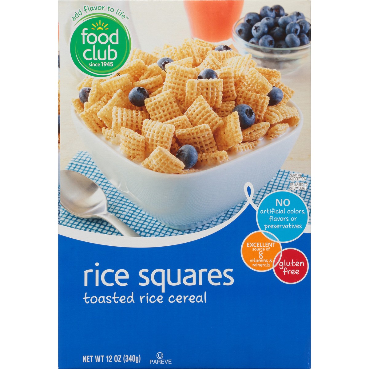 slide 6 of 9, Food Club Rice Squares Toasted Rice Cereal, 12 oz