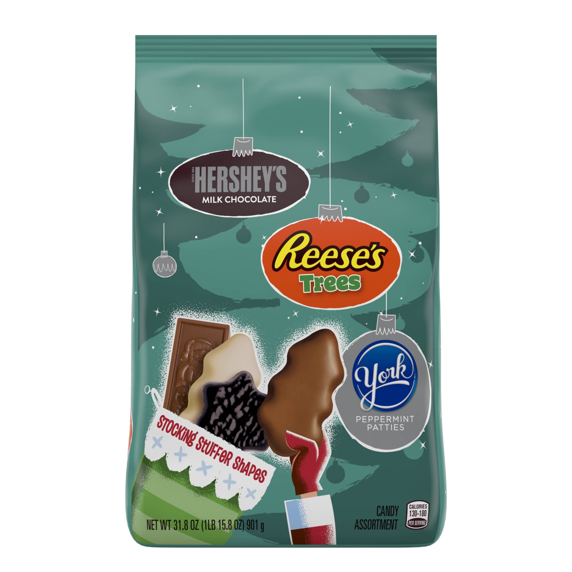 slide 1 of 1, Hershey's Holiday Stocking Stuffer Assorted Chocolates, 31.8 oz