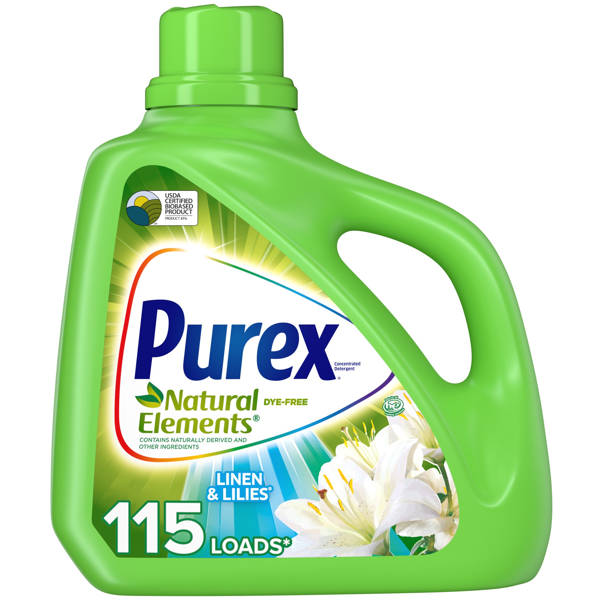 slide 3 of 3, Purex Natural Elements Concentrated Dye-Free Linen & Lilies Detergent 150 fl oz, 150 fl oz