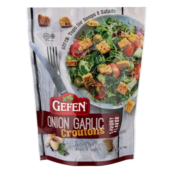 slide 1 of 1, Gefen Onion Garlic Salad Croutons - 5.2 oz, 5.2 oz