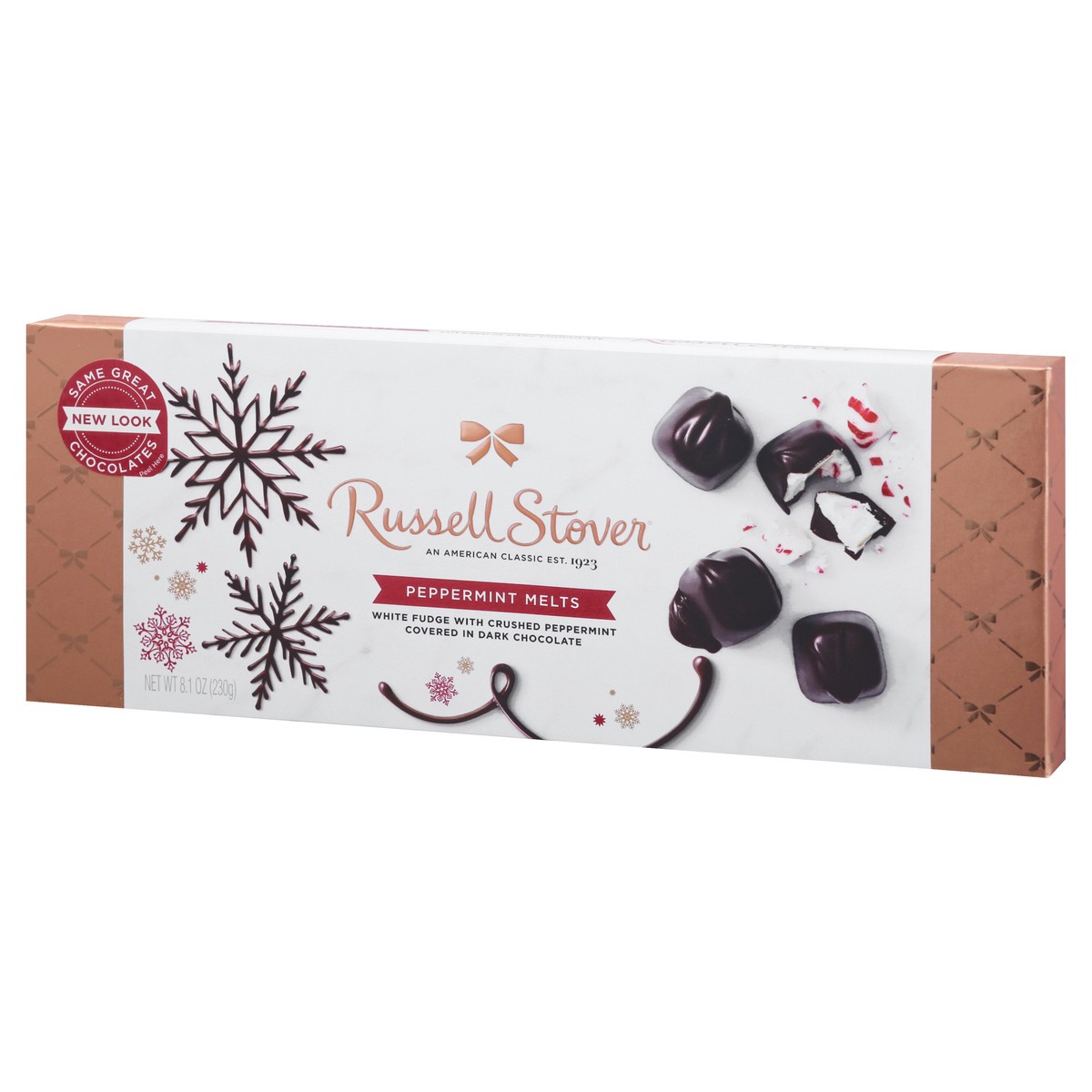 slide 6 of 10, Russell Stover Dark Chocolate Peppermnt Melts Holiday Bowline Box, 8.1 oz