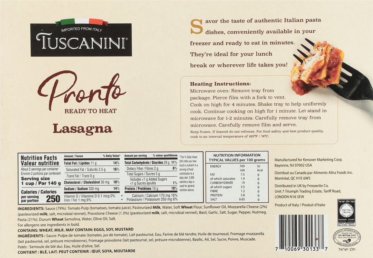 slide 5 of 14, Tuscanini Lasagna, 12 oz