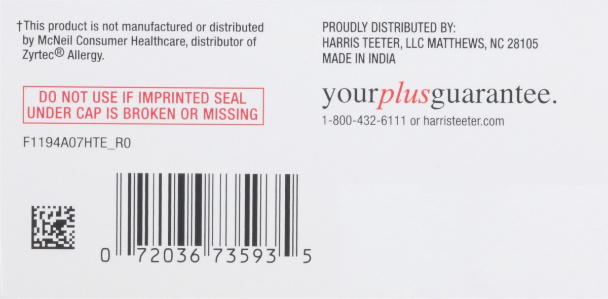 slide 4 of 9, Harris Teeter Allergy Relief Cetirizine, 90 ct
