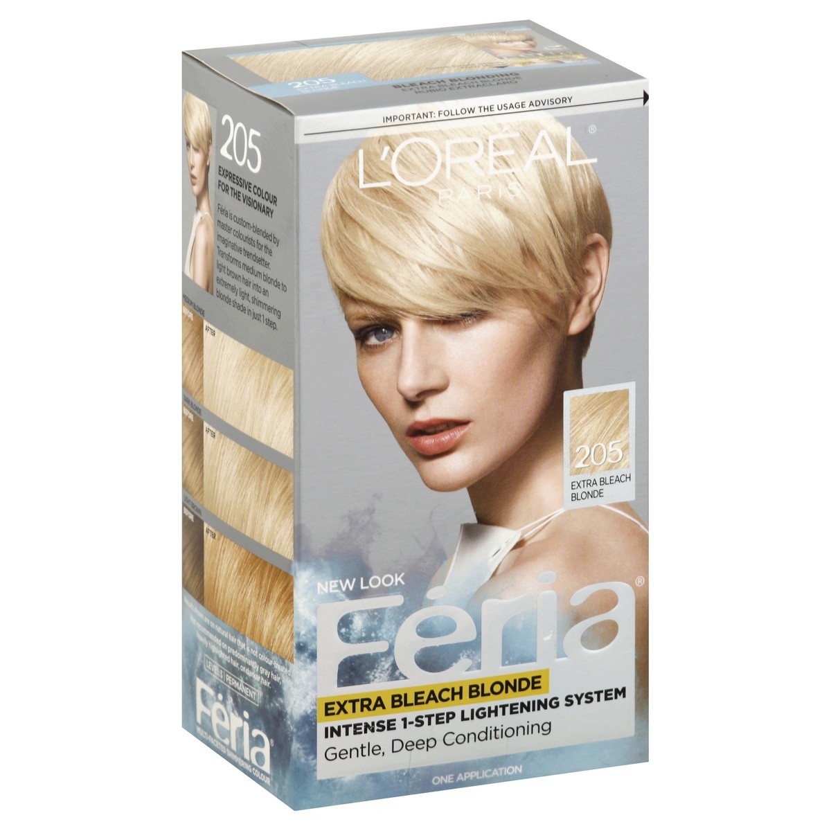 slide 1 of 4, L'Oréal Feria Extra Bleach Blonde 205 Hair Color, 1 ct