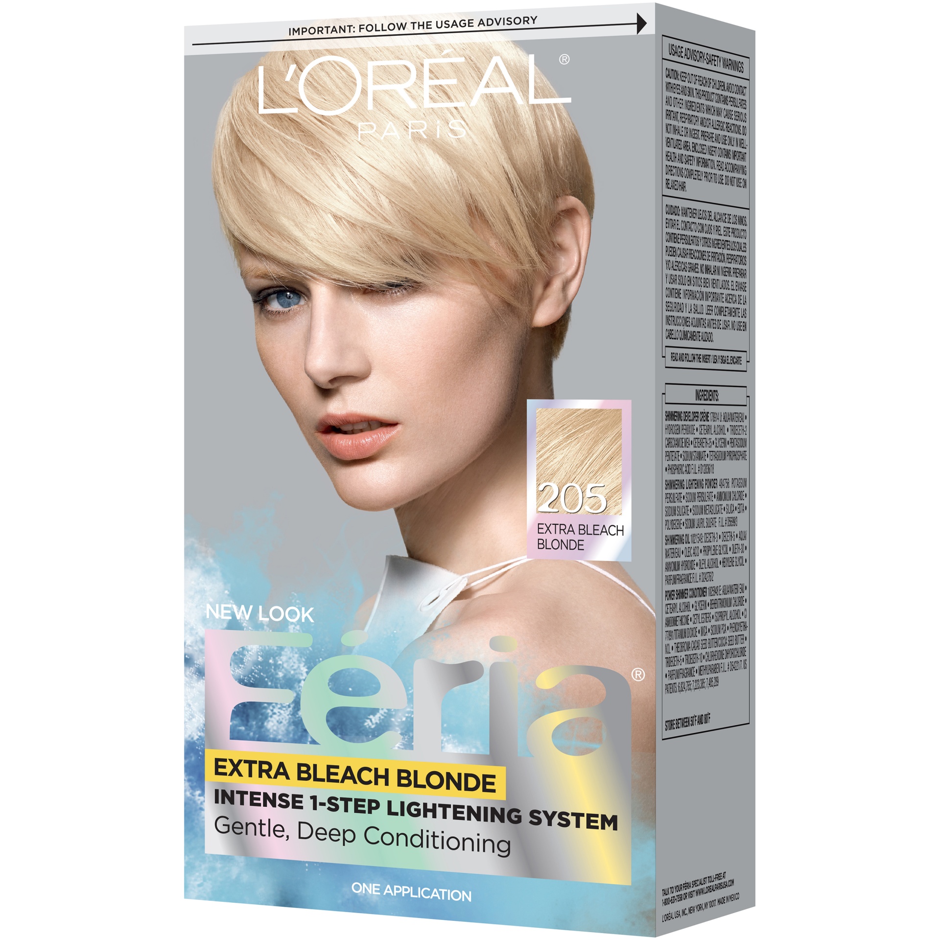 slide 4 of 8, L'Oréal Feria Extra Bleach Blonde 205 Hair Color, 1 ct