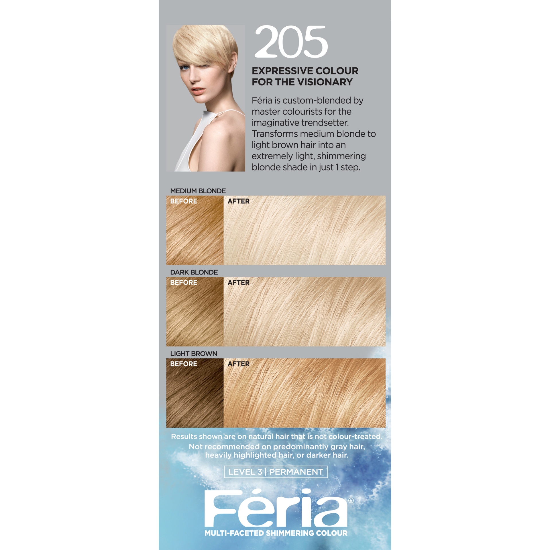 slide 5 of 8, L'Oréal Feria Extra Bleach Blonde 205 Hair Color, 1 ct